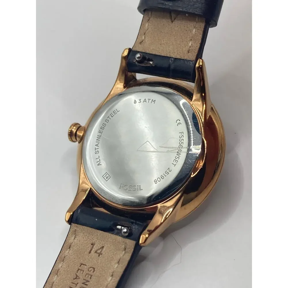 Fossil Rose Gold MOP Dial Womens Watch 30mm - Fresh Battery - Adjustable WR 3ATM - Picture 7 of 12